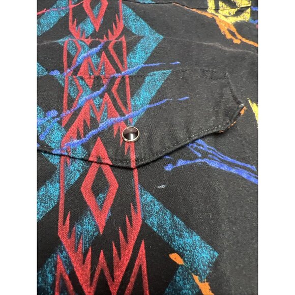 Wrangler Western Shirt Womens Size XL Aztec Pearl Snap Long Sleeve Button Down - Picture 8 of 16